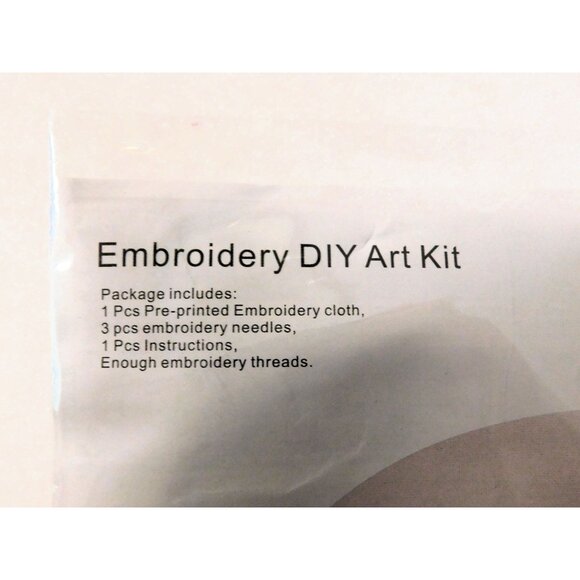 Embroidery DIY Art Kit Pre-Printed Cloth Needles Threads CX9995 Plant Leaf - Picture 3 of 3